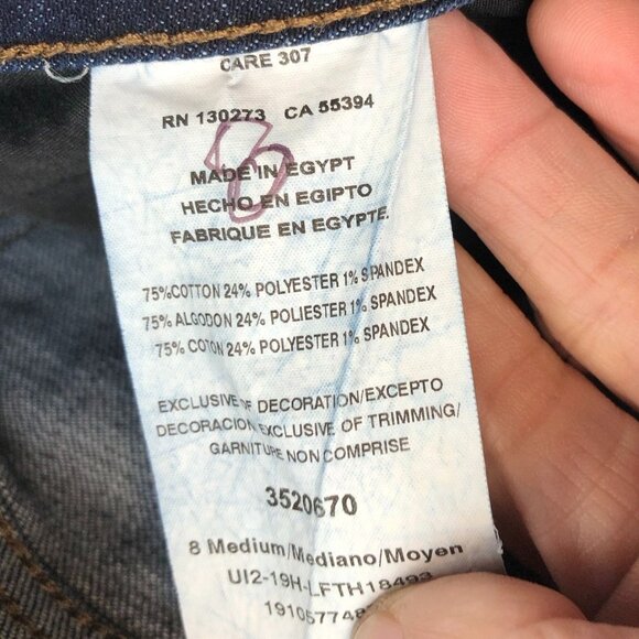 Lee Women's Jeans Size 8 Medium Fit Straight Leg Mid Rise Belted Blue Denim - Picture 12 of 16